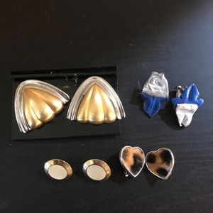 Lot of Vintage Costume Jewelry Earrings Clip On